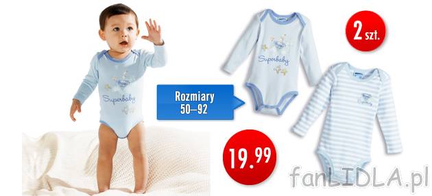 Body niemowlęce 2 szt. , cena 19,99 PLN za 2 szt. 
- cena za 2 sztuki 
- z&nbsp;przyjemnie ...