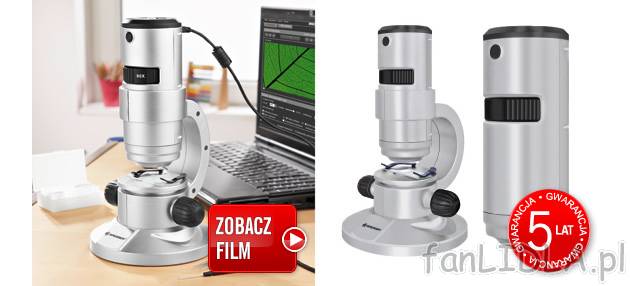 Mikroskop cyfrowy , cena 139,00 PLN za 1 opak. 
- 20-, 80- i 350-krotne powiększenie ...
