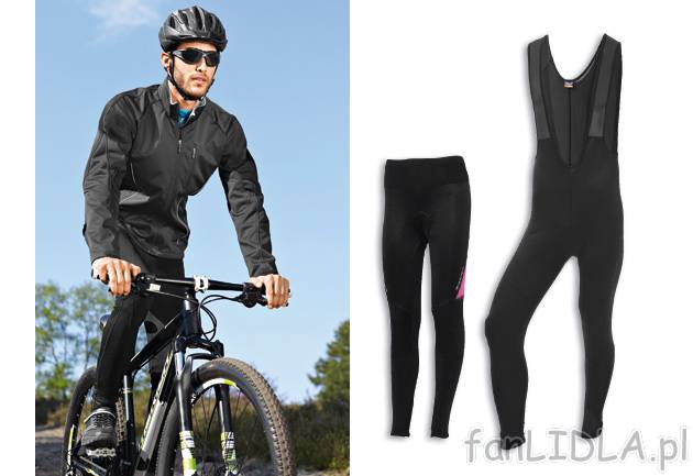 Spodnie rowerowe Softshell Crivit Sports, cena 49,99 PLN za 1 para 
- odblaskowe ...
