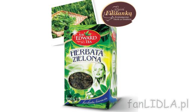 Herbata zielona liściasta , cena 2,49 PLN za 100 g/1 oapk. 
-  100 g/1 opak.