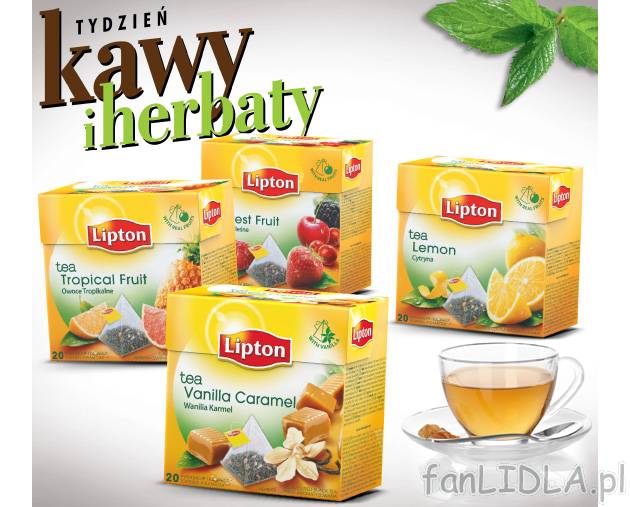 Herbata Lipton , cena 4,79 PLN za 32-36 g/1 opak. 
- różne rodzaje 
- 32-36 ...