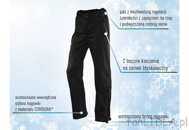 Damskie spodnie narciarskie softshell Crivit Sports, cena 77,00 PLN za 1 para 
- ...