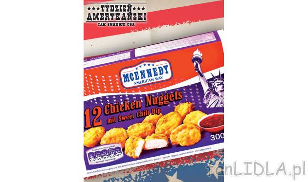 Chicken nuggets , cena 6,99 PLN za 300 g/1 opak. 
- kotleciki z piersi kurczaka ...