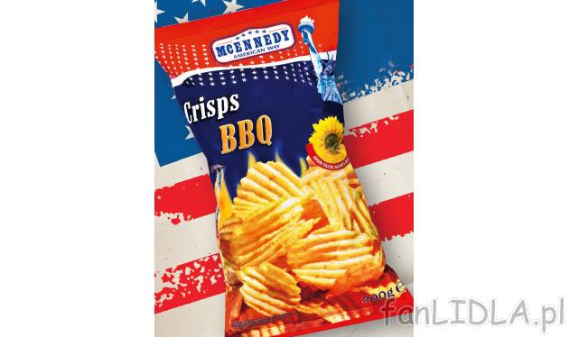 Chipsy ziemniaczane , cena 3,99 PLN za 200 g/1 opak. 
- barbecue 
- chrupiące, ...