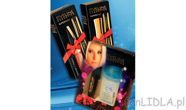 Eveline Cosmetics zestaw , cena 17,99 PLN za zestaw 
- tusz do rzęs+płyn dwufazowy ...