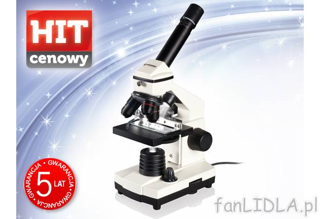 Mikroskop Biolux Bresser, cena 279,00 PLN za 1 opak. 
- miska rewolwerowa z 3 obiektywami, ...