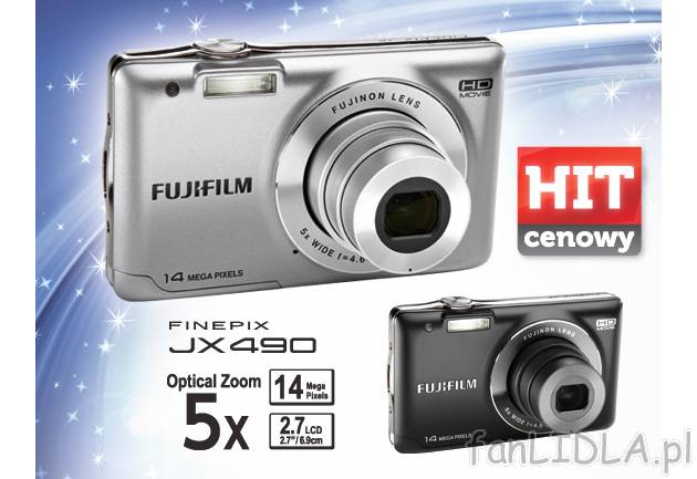 Fotograficzny aparat cyfrowy Fujifilm Finepix JX490 , cena 222,00 PLN za 1 szt. ...