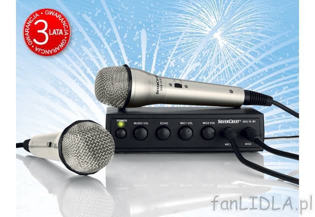 Zestaw do karaoke Silvercrest, cena 129,00 PLN za 1 opak. 
- z 2 mikrofonami z ...