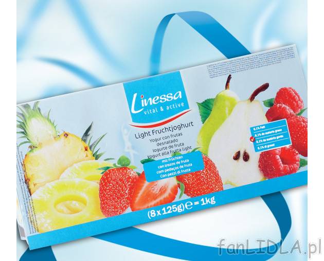 Jogurt owocowy , cena 4,99 PLN za 1 kg/1 opak. 
- 2 x malinowy, 
- 2 x truskowkowy, ...