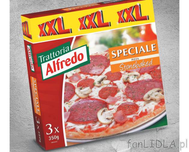 Pizza Speciale , cena 14,99 PLN za 3x350 g/1 opak. 
- Z pieca kamiennego z pomidorami, ...