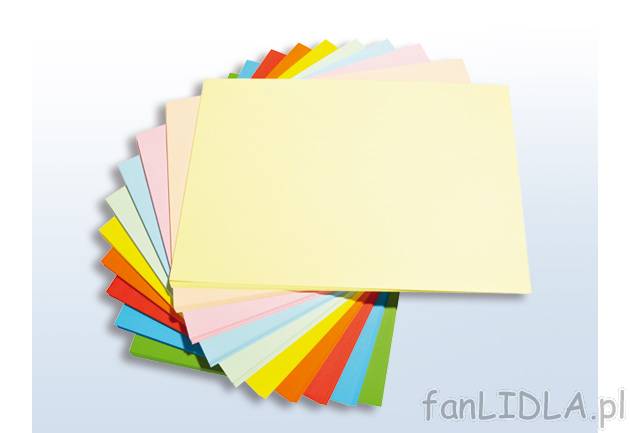 Papier kolorowy A4 , cena 13,99 PLN za 1 opak. 
-  10 róznych kolorów po 20 arkuszy