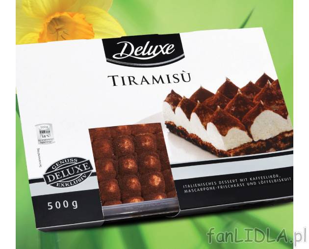 Tiramisu , cena 12,99 PLN za 500 g/1 opak. 
- Oryginalny, włoski deser z serem ...