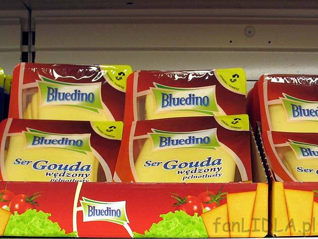 Bluedino sery z Lidla. Pod tą własną marką Lidl oferuje: ser Gouda, Tylżycki, ...