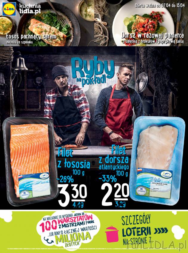 W najnowszej gazetce Lidla promocja na filet z łososia i filet z dorsza atlantyckiego.