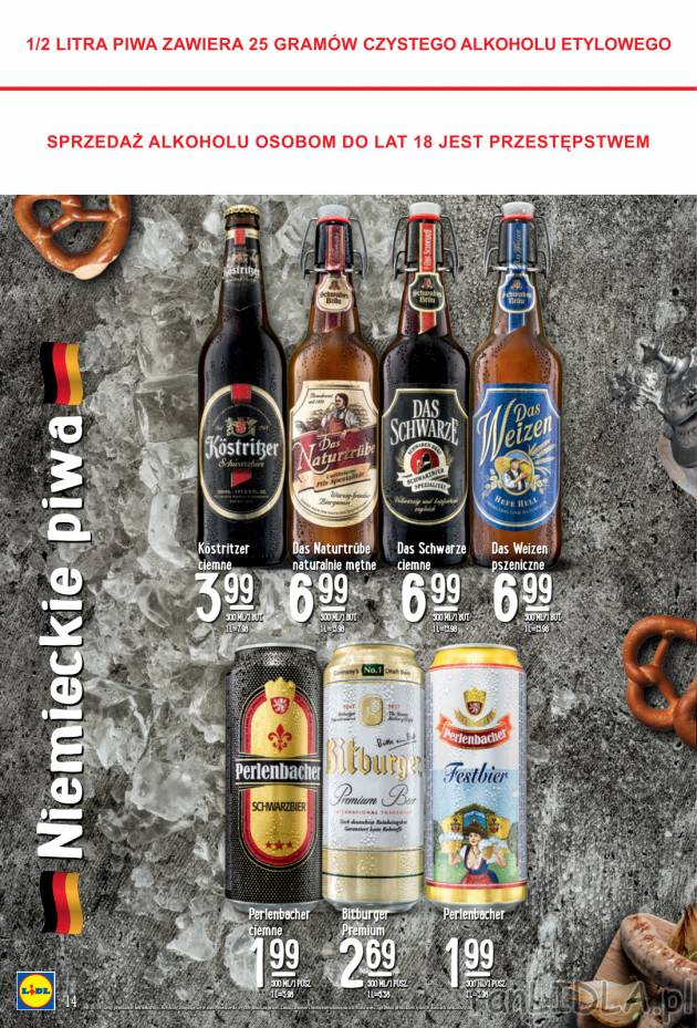 Niemieckie piwo w puszce lub w butelce od 1,99 zł w Lidlu.