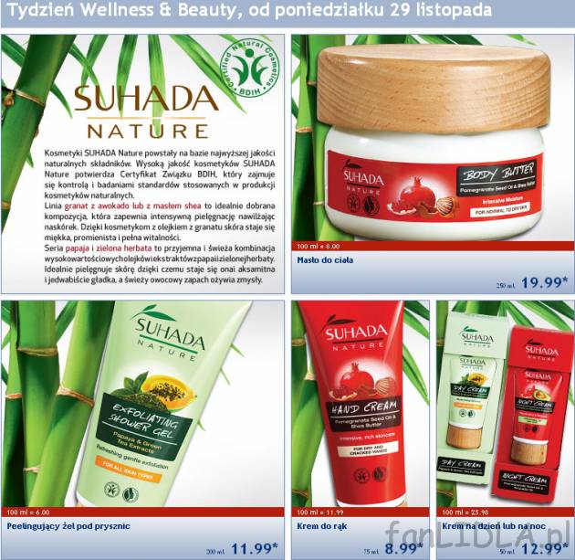 Suhada nature - kosmetyki Suhada Nature powstały na bazie najwyższej jakości ...