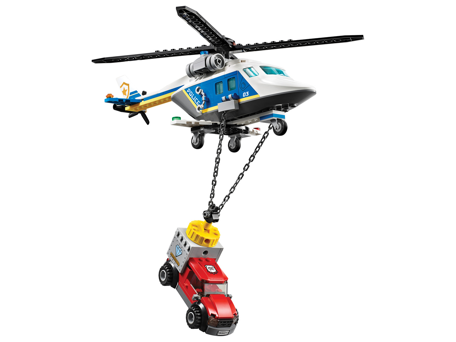 Klocki LEGO 60243 Lego, cena 99,00 PLN  
-  Pościg helikopterem policyjnym
Opis