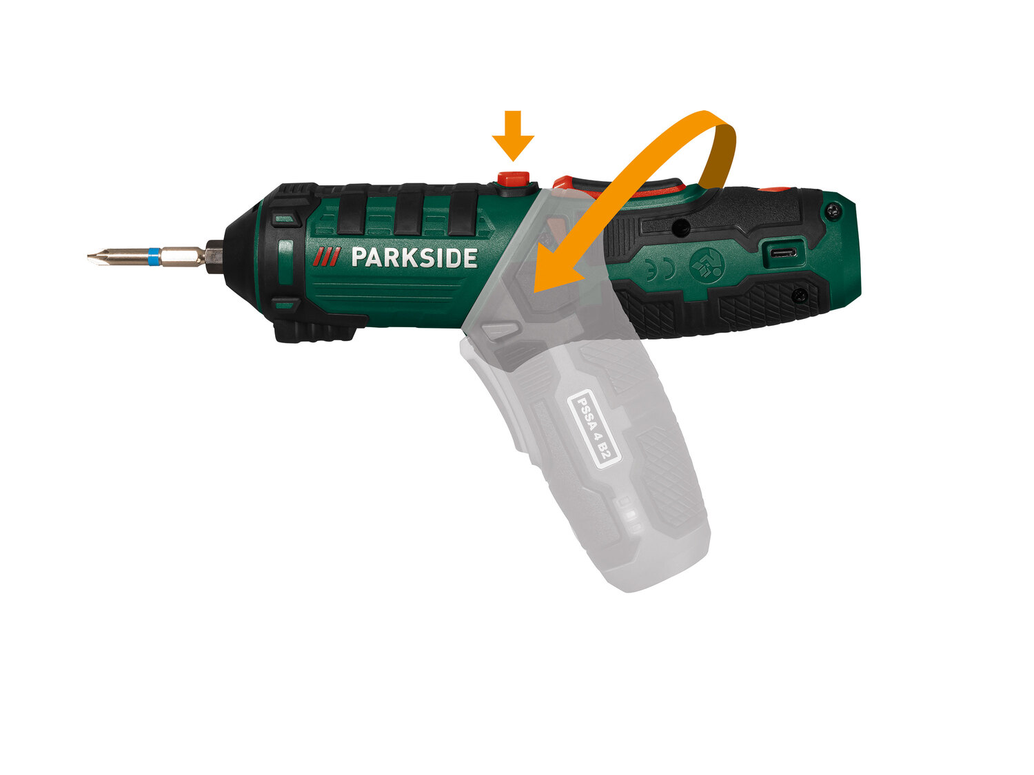 Wkrętarka akumulatorowa Parkside, 4V z latarką , cena 74,90 PLN 
- walizka w ...