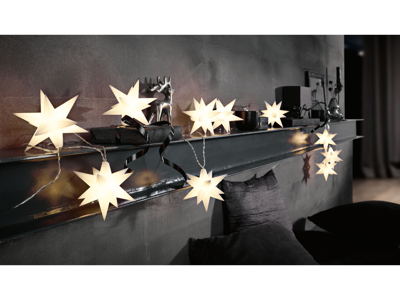 LIVARNO HOME® Girlanda świetlna LED ze świecącymi gwiazdami 3D , cena 59,9 ...