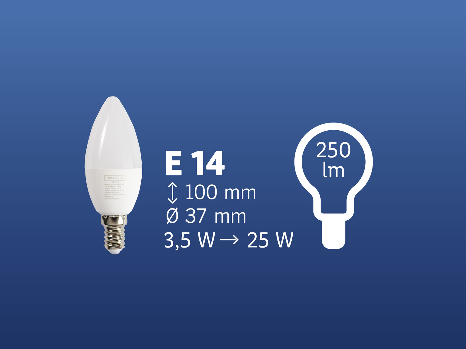 Żarówka LED Livarno Lux, cena 4,99 PLN 
- klasa energetyczna A+
- ilość cykli ...