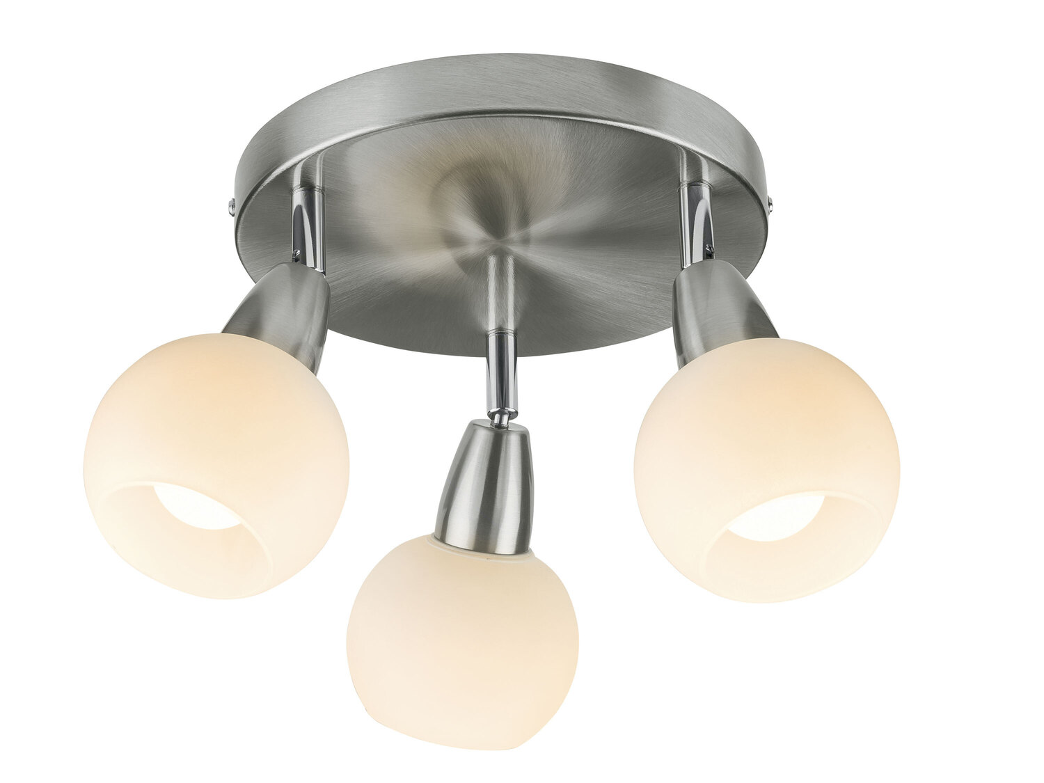 Lampa sufitowa LED Livarno, cena 69,90 PLN 
- o wyglądzie matowego niklu
- klosze ...