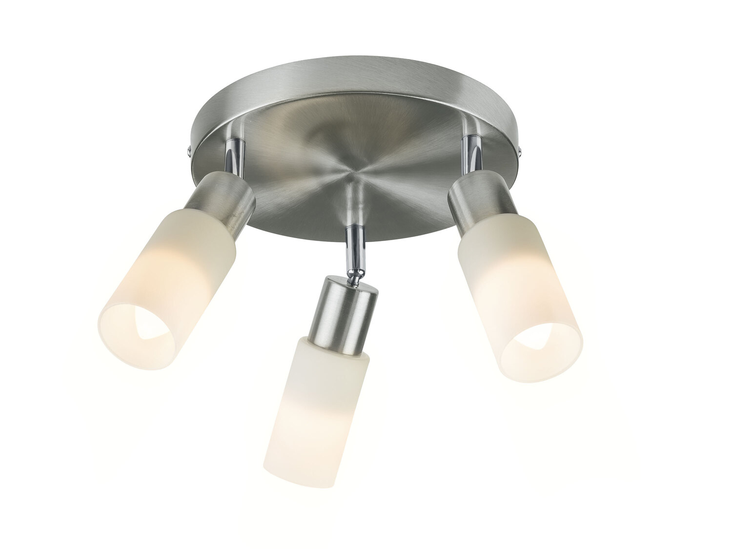 Lampa sufitowa LED Livarno, cena 69,90 PLN 
- o wyglądzie matowego niklu
- klosze ...