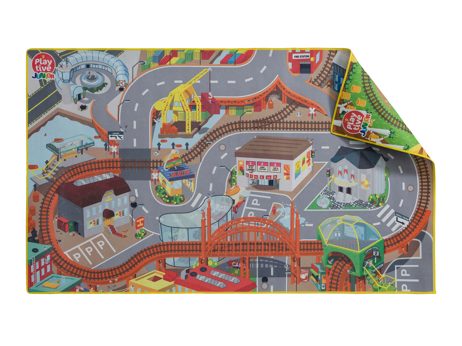 Dwustronny dywan do zabawy Playtive Junior, cena 39,99 PLN 
- ok. 150 x 90 cm (dł. ...
