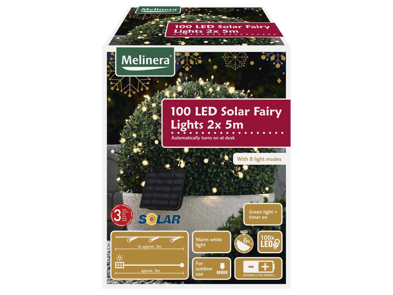 Girlanda solarna z oświetleniem, 2 x 50 diod LED Melinera, cena 44,99 PLN 
3 kolory ...
