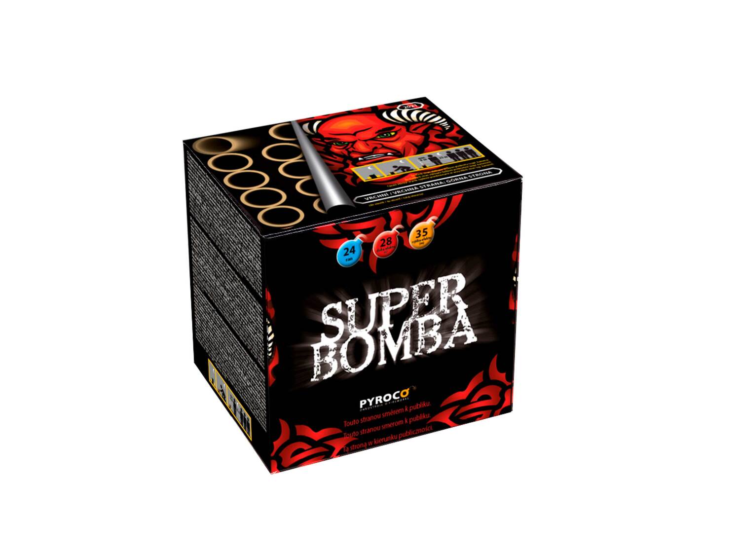 Bateria 24-strzałowa „Superbomba” , cena 74,90 PLN 
- czerwone i pomarańczowe ...