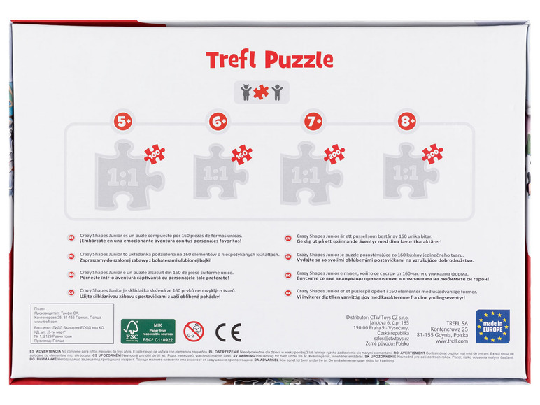 Trefl Puzzle z bohaterami bajek Junior Crazy Shapes, Trefl, cena 14,99 PLN 
Trefl&nbsp;Puzzle ...