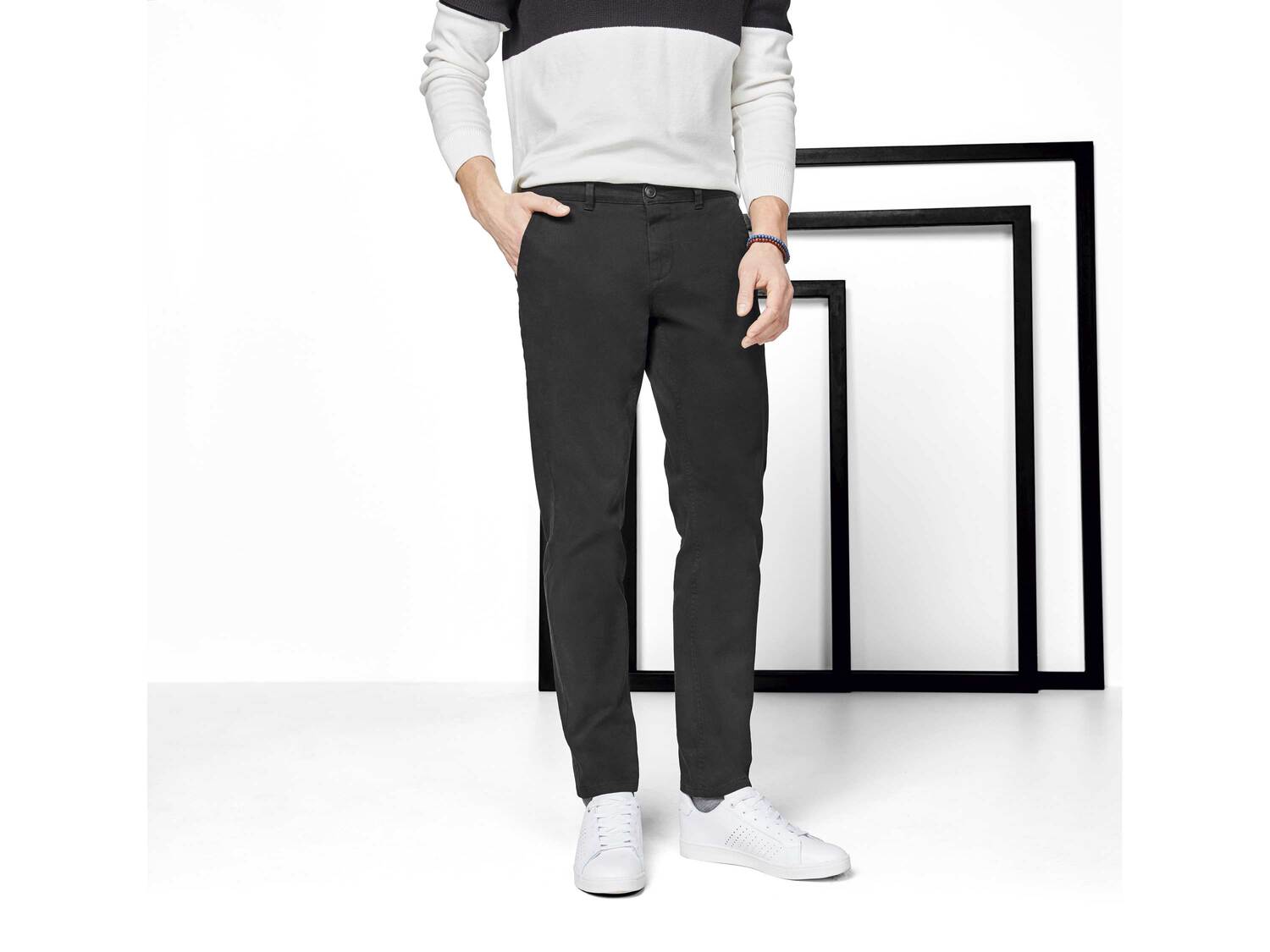 Spodnie męskie Livergy, cena 44,99 PLN 
- rozmiary: 48-56
- 98% bawełny, 2% elastanu ...