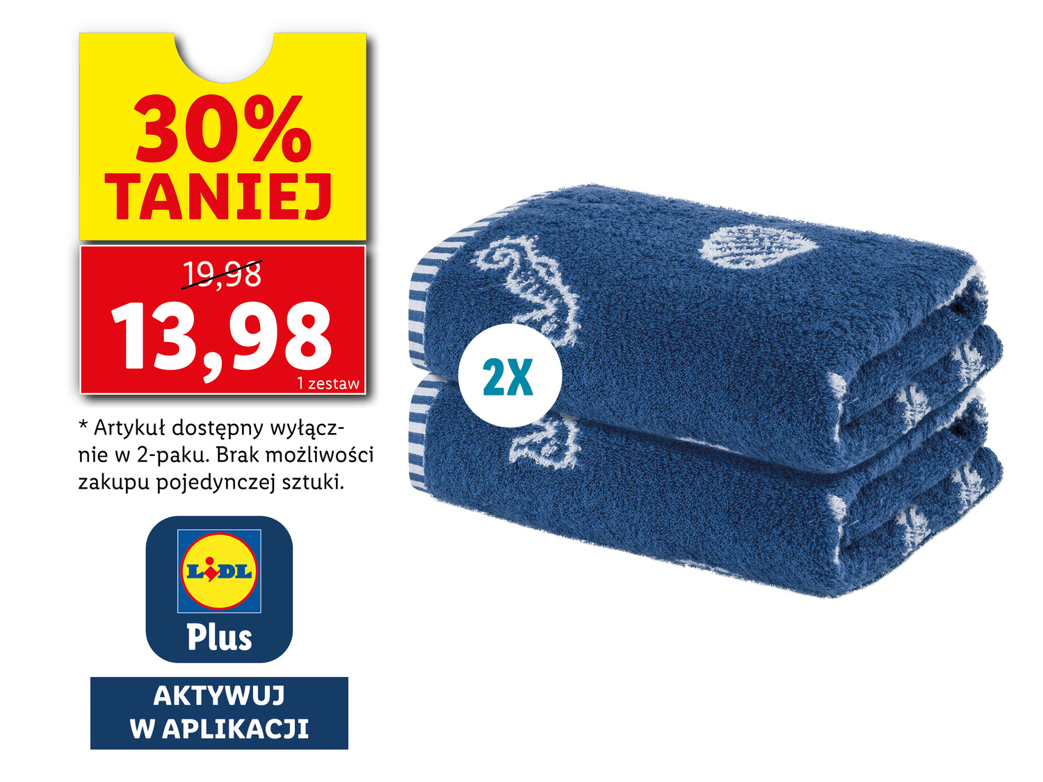 Ręczniki frotté 50 x 100 cm, 2 szt.* , cena 19,98 PLN 
- miękkie i puszyste
- ...