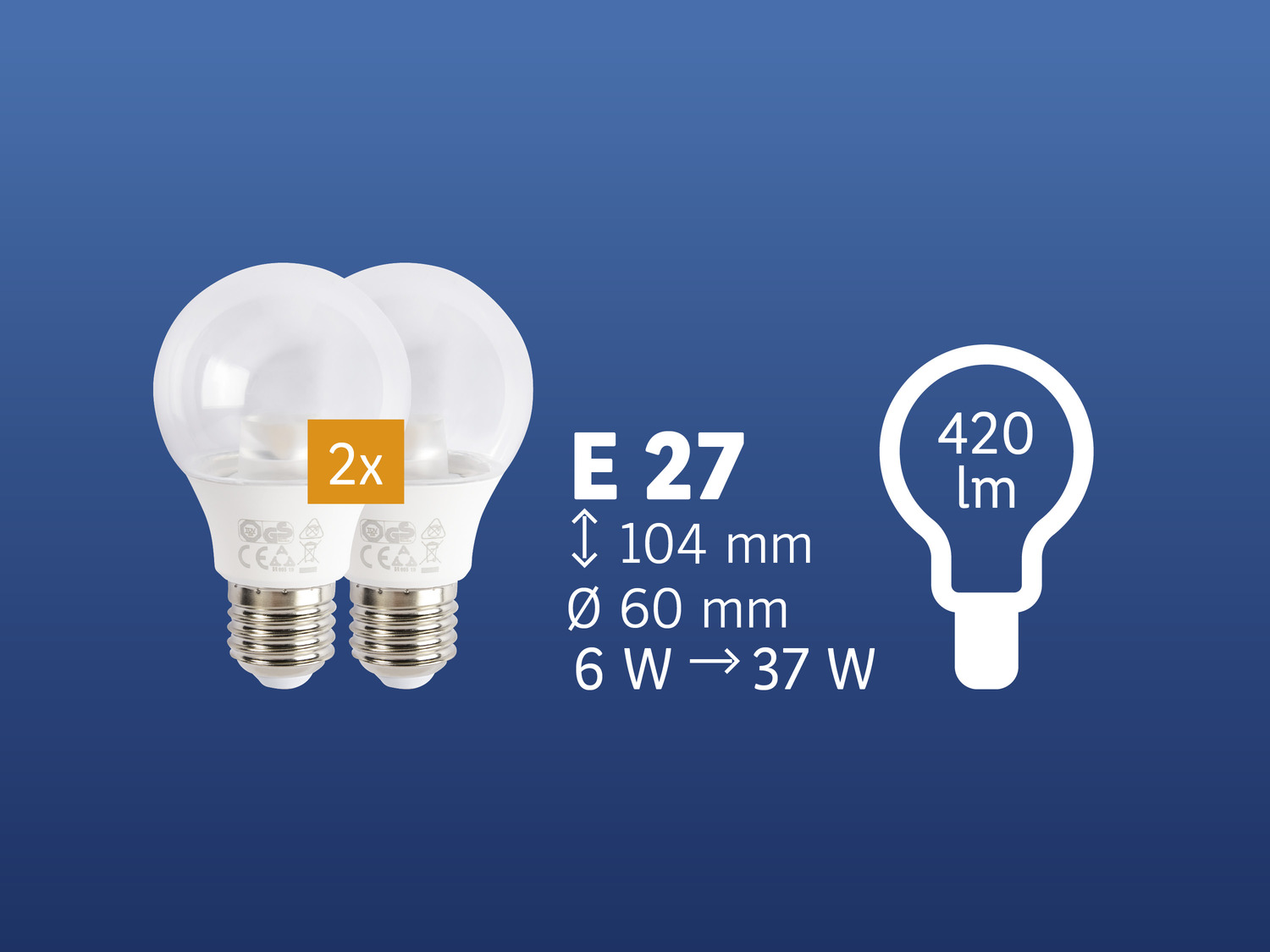 Żarówki LED, 2 szt. Livarno Lux, cena 11,99 PLN 
- klasa energetyczna A+
- ilość ...